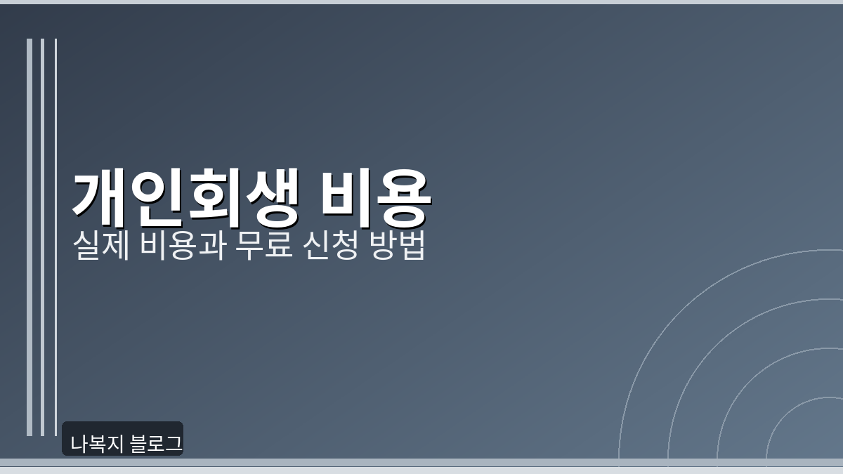 개인회생 비용